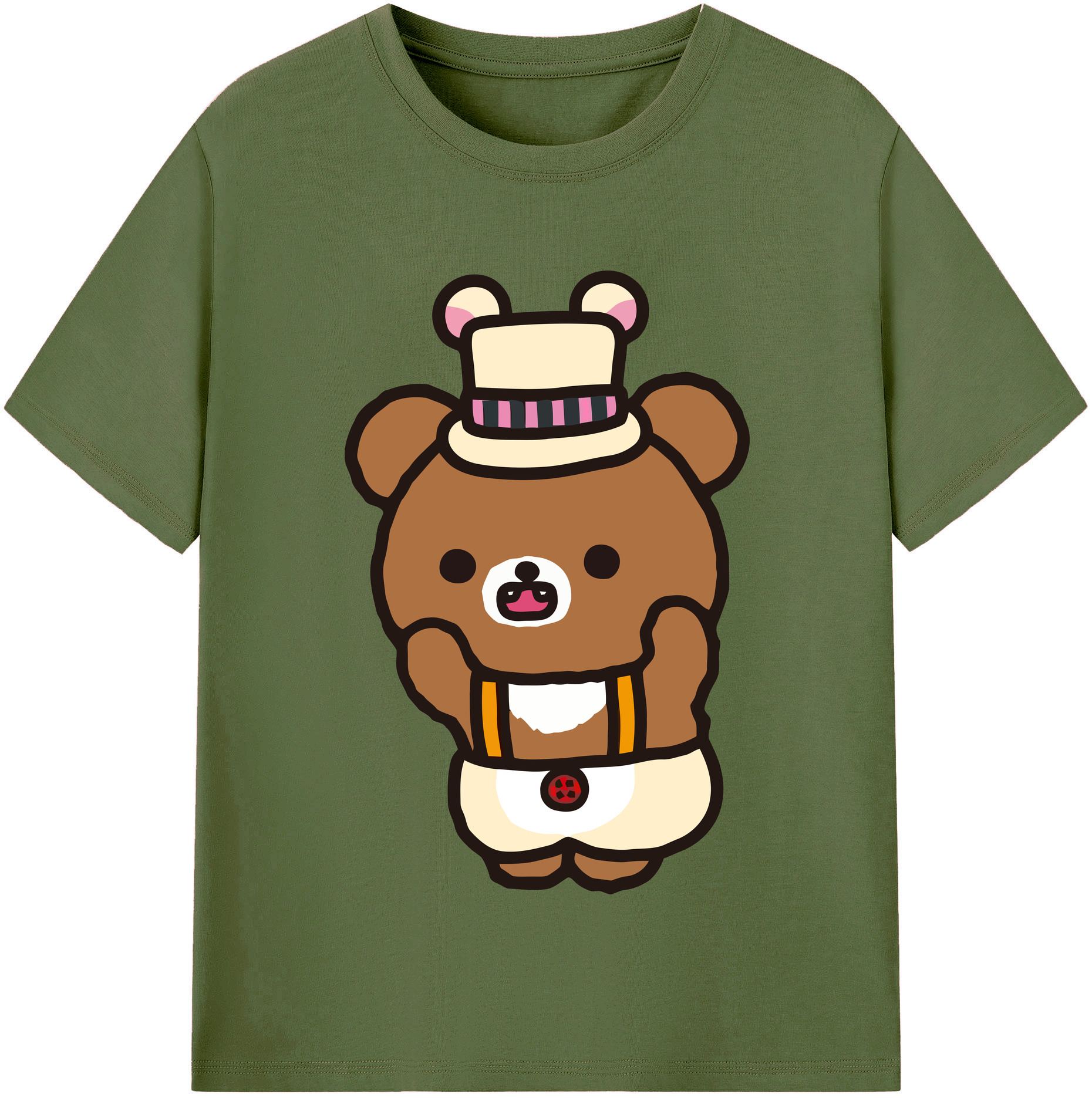 （画像用） リラックマ リラックマ キイロイトリ Rilakkuma Korilakkuma Kiiroitori 綿100％半袖Tシャツ（フロントプリント）